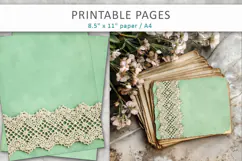 Vintage Lace junk journal, scrapbook backgrounds Product Image 5