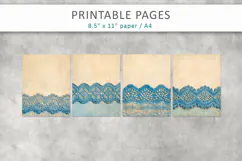 romantic scrapbook paper, Vintage Lace junk journal Product Image 2