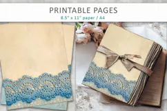 romantic scrapbook paper, Vintage Lace junk journal Product Image 4