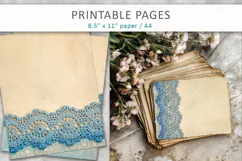 romantic scrapbook paper, Vintage Lace junk journal Product Image 5