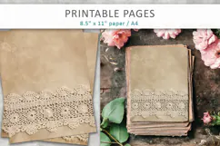 romantic scrapbook paper, vintage collage paper Product Image 1