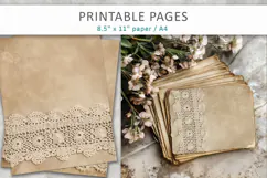 romantic scrapbook paper, vintage collage paper Product Image 5