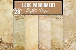 Lace Parchment Digital Paper Bundle Product Image 1