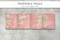 Vintage lace pink junk journal, antique paper Product Image 2