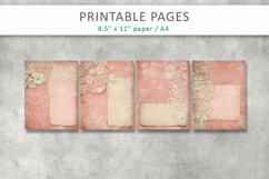 Vintage lace pink junk journal, shabby chic Product Image 2