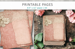 Vintage lace pink junk journal, shabby chic Product Image 3