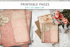 Vintage lace pink junk journal, shabby chic Product Image 6