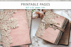 Vintage lace pink junk journal, ephemera paper Product Image 4