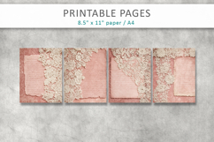 Vintage lace pink junk journal, lace ephemera Product Image 2