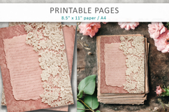 Vintage lace pink junk journal, lace ephemera Product Image 3
