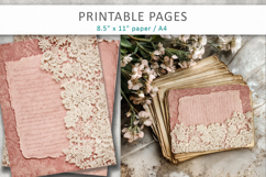 Vintage lace pink junk journal, lace ephemera Product Image 5