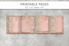 Vintage lace pink junk journal, lace digital paper Product Image 2