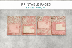 Vintage lace pink junk journal, craft paper Product Image 2