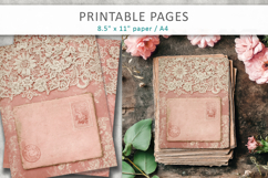 Vintage lace pink junk journal, craft paper Product Image 3