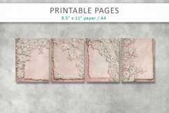 Shabby Chic Scrapbook Paper, lace pink junk journal Product Image 2