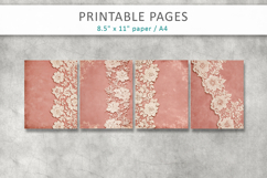 lace scrapbook paper, shabby chic paper Product Image 2