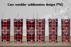 Lace tumbler design | Buffalo plaid tumbler Product Image 1