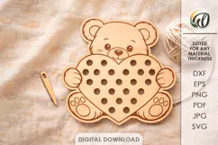 Lacing Kids Toy Laser Cut. Montessori Toy. Bear SVG Product Image 1