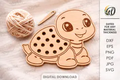 Lacing Kids Toy Laser Cut. Montessori Toy. Turtle SVG Product Image 1