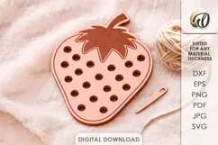 Lacing Kids Toy Laser Cut. Montessori Toy. Strawberry SVG Product Image 1