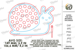 Lacing Kids Toy Laser Cut. Montessori Toy. Snail SVG Product Image 2