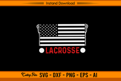 Lacrosse American Flag SVG Cut File for Cricut Silhouette Product Image 1