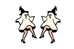 Lady Boo Ghost Halloween Earrings Lasercut Design Product Image 2