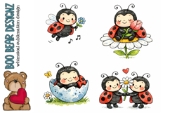 Whimsical Lady Bug Clipart Product Image 1
