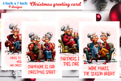 Christmas card templates Funny elderly woman and best friend Product Image 1