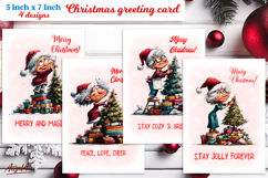 Christmas card design Cute elderly lady Grandma Quotes PNG Product Image 1