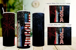 Lady Liberty & Fireworks 20oz USA Tumbler Design Product Image 3