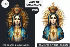 Watercolor Lady of Guadalupe Clipart PNG Product Image 1