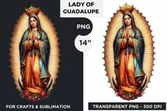 Watercolor Lady of Guadalupe Clipart PNG Product Image 1