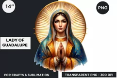 Watercolor Lady of Guadalupe Clipart PNG Product Image 1