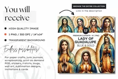Watercolor Lady of Guadalupe Clipart PNG Product Image 2