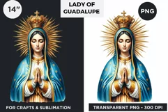 Watercolor Lady of Guadalupe Clipart PNG Product Image 1