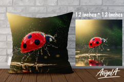 Pillow cover sublimation, ladybug sublimation, nature PNG Product Image 1
