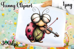 Watercolor Whimsical Ladybug Clipart PNG| Spring Garden Bug Product Image 1