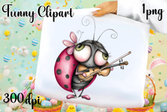 Watercolor Whimsical Ladybug Clipart PNG| Spring Garden Bug Product Image 1