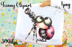 Watercolor Whimsical Ladybug Clipart PNG| Spring Garden Bug Product Image 1