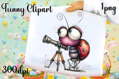 Watercolor Whimsical Ladybug Clipart PNG| Spring Garden Bug Product Image 1