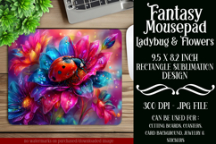 Ladybug Mousepad, Sublimation Mousepad, Floral Mousepad, d1 Product Image 1