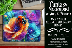 Ladybug Mousepad, Sublimation Mousepad, Floral Mousepad, d11 Product Image 1
