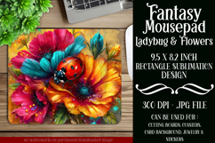 Ladybug Mousepad, Sublimation Mousepad, Floral Mousepad, d13 Product Image 1