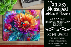 Ladybug Mousepad, Sublimation Mousepad, Floral Mousepad, d15 Product Image 1