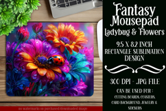 Ladybug Mousepad, Sublimation Mousepad, Floral Mousepad, d16 Product Image 1