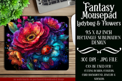 Ladybug Mousepad, Sublimation Mousepad, Floral Mousepad, d3 Product Image 1