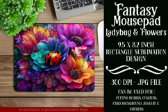 Ladybug Mousepad, Sublimation Mousepad, Floral Mousepad, d6 Product Image 1
