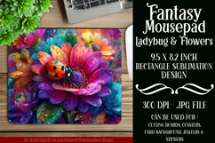 Ladybug Mousepad, Sublimation Mousepad, Floral Mousepad, d9 Product Image 1