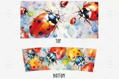 Ladybug Summer Tumbler Wrap for 40 oz top and bottom